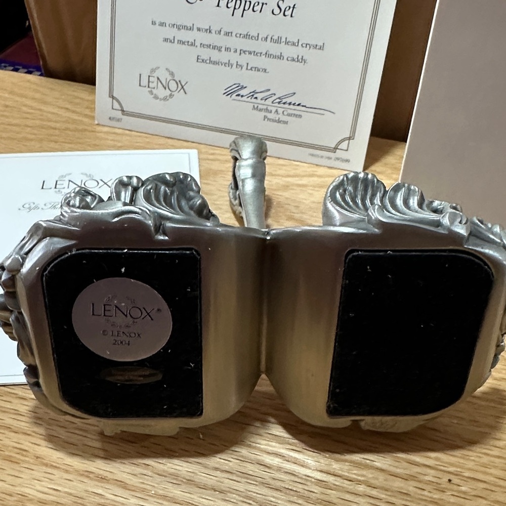 Lenox Silver Lighthouse Salt and Pepper Shakers With Box - Picture 3 of 3